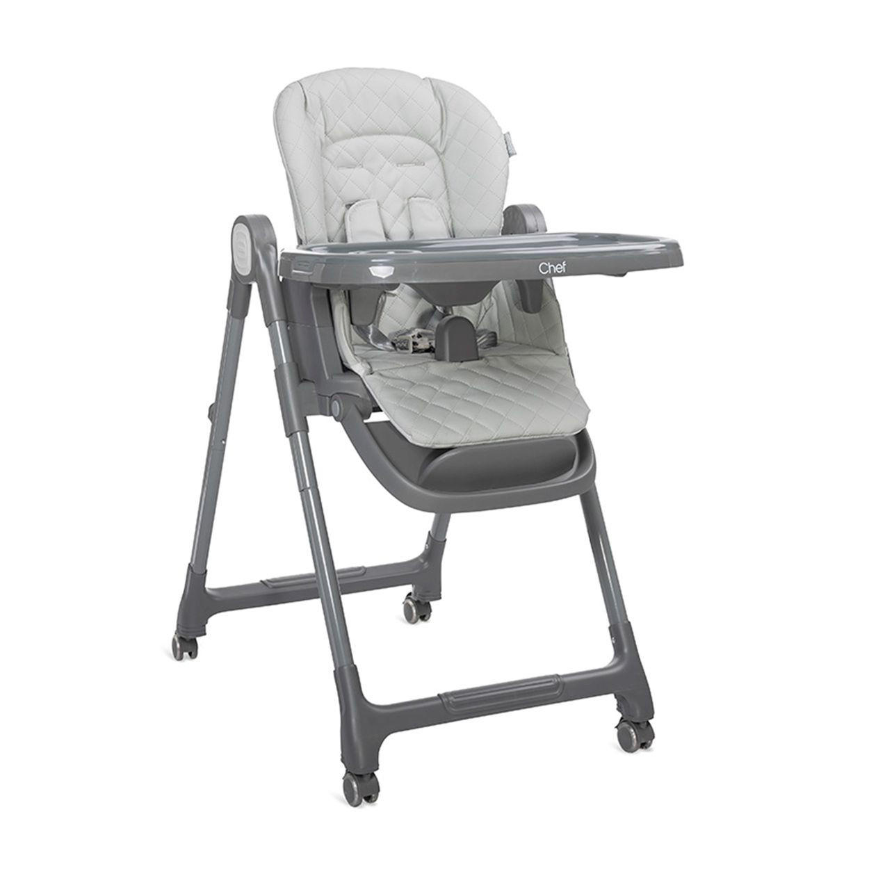 HOCHSTUHL Chef 3 in 1 grau klappbar Kinderstuhl Booster-Sitz Fußstütze - Grau, Kunststoff (53/109/84cm) - Lorelli