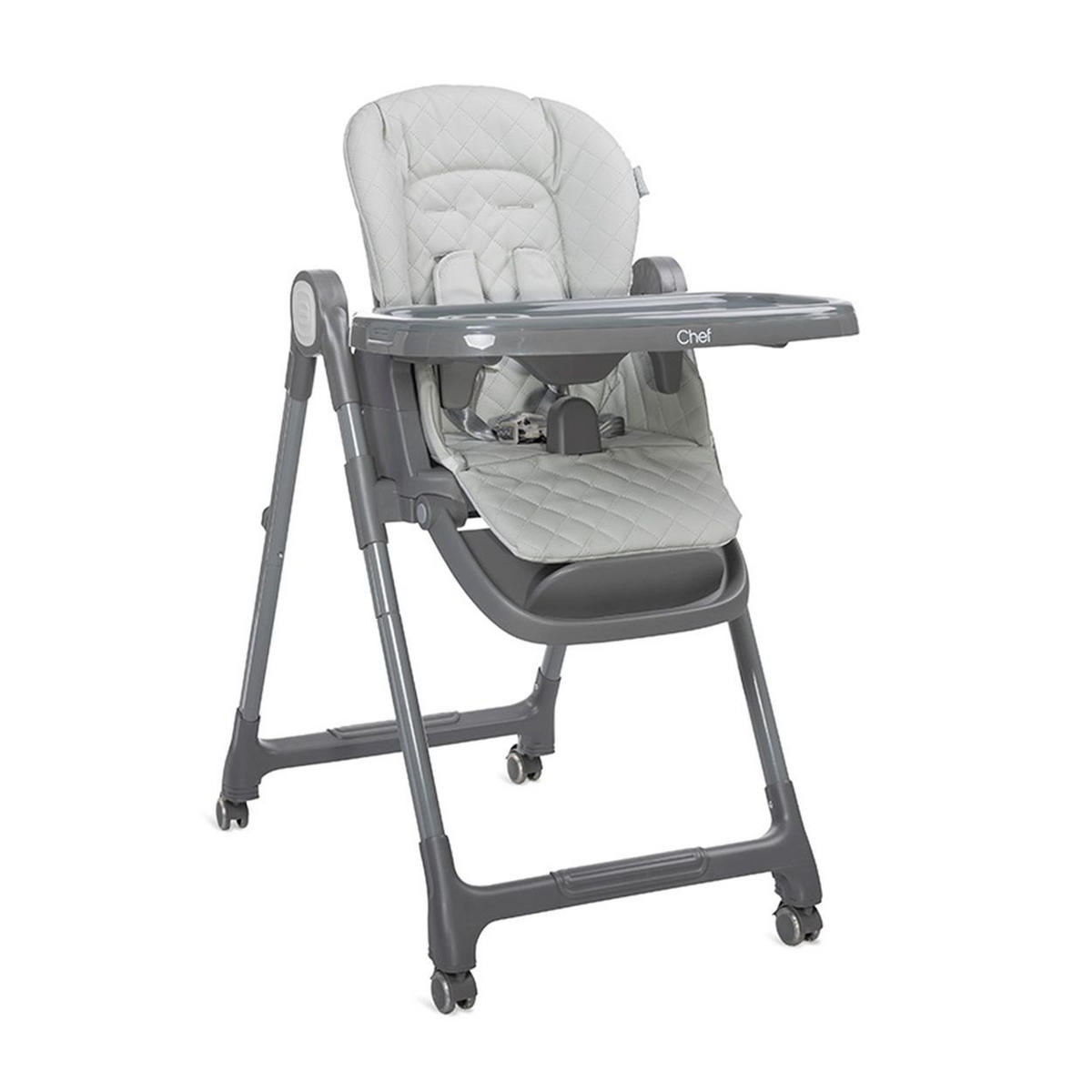 HOCHSTUHL Chef 3 in 1 grau klappbar Kinderstuhl Booster-Sitz Fußstütze - Grau, Kunststoff (53/109/84cm) - Lorelli