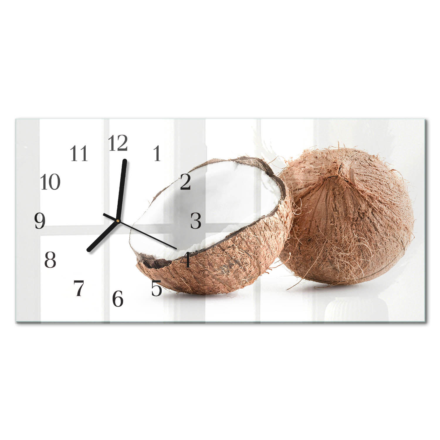 WANDUHR 60x30 cm - Graswasser - Braun, Glas (60/30/0.4cm) - TULUP