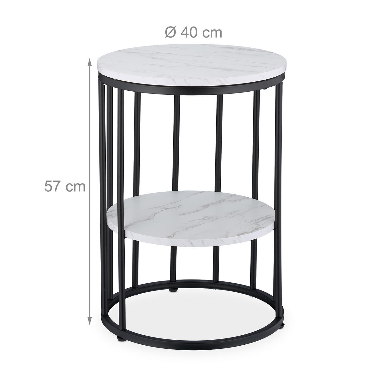 BEISTELLTISCH - Multicolor, Holzwerkstoff/Metall (40/40/57cm) - Relaxdays