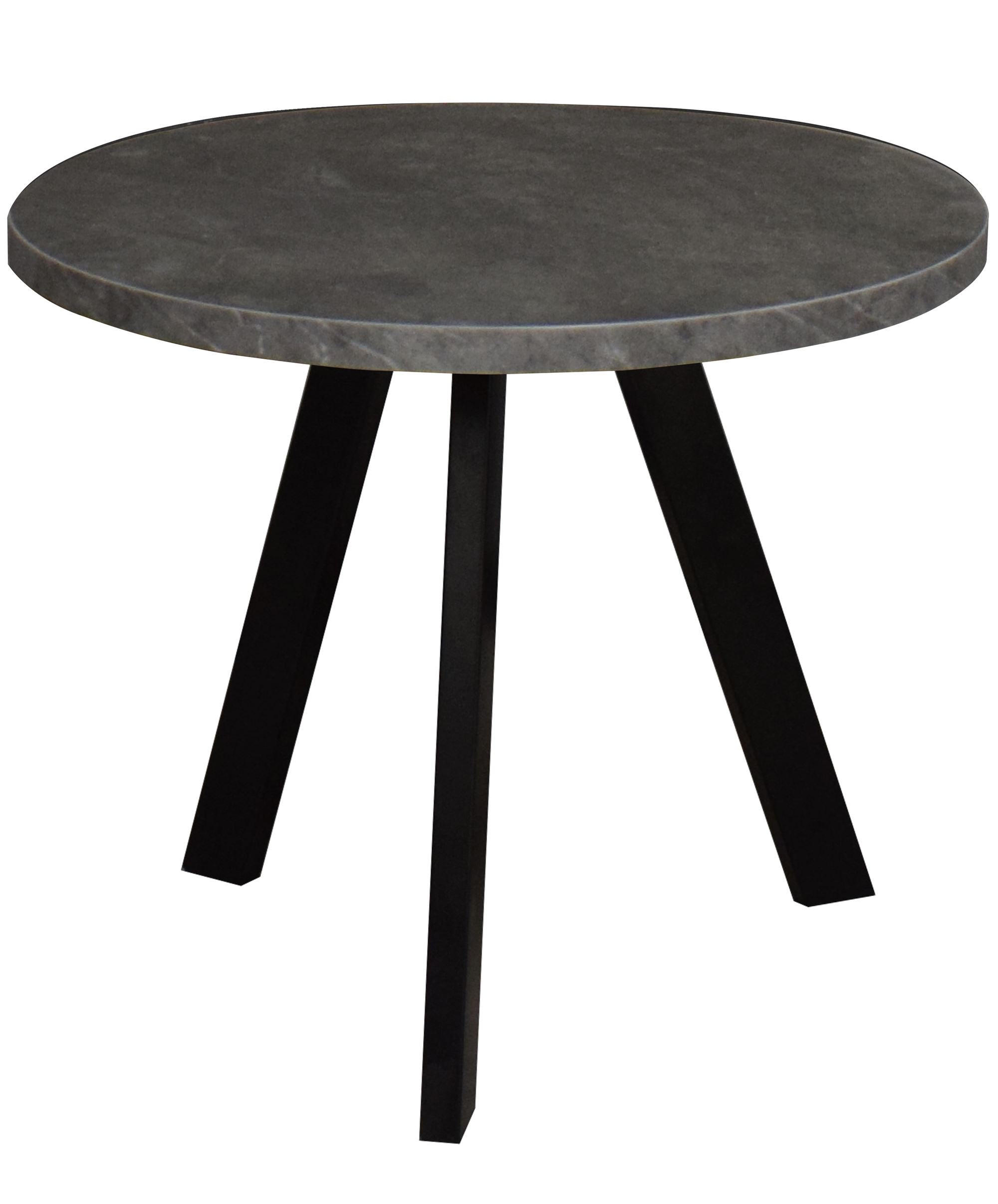 COUCHTISCH Rund Elesa 1 60x51x60 Holzwerkstoff Schwarz/Keramik grau - Schwarz/Grau, Holzwerkstoff (60/60/51cm) - 58aufmkessel