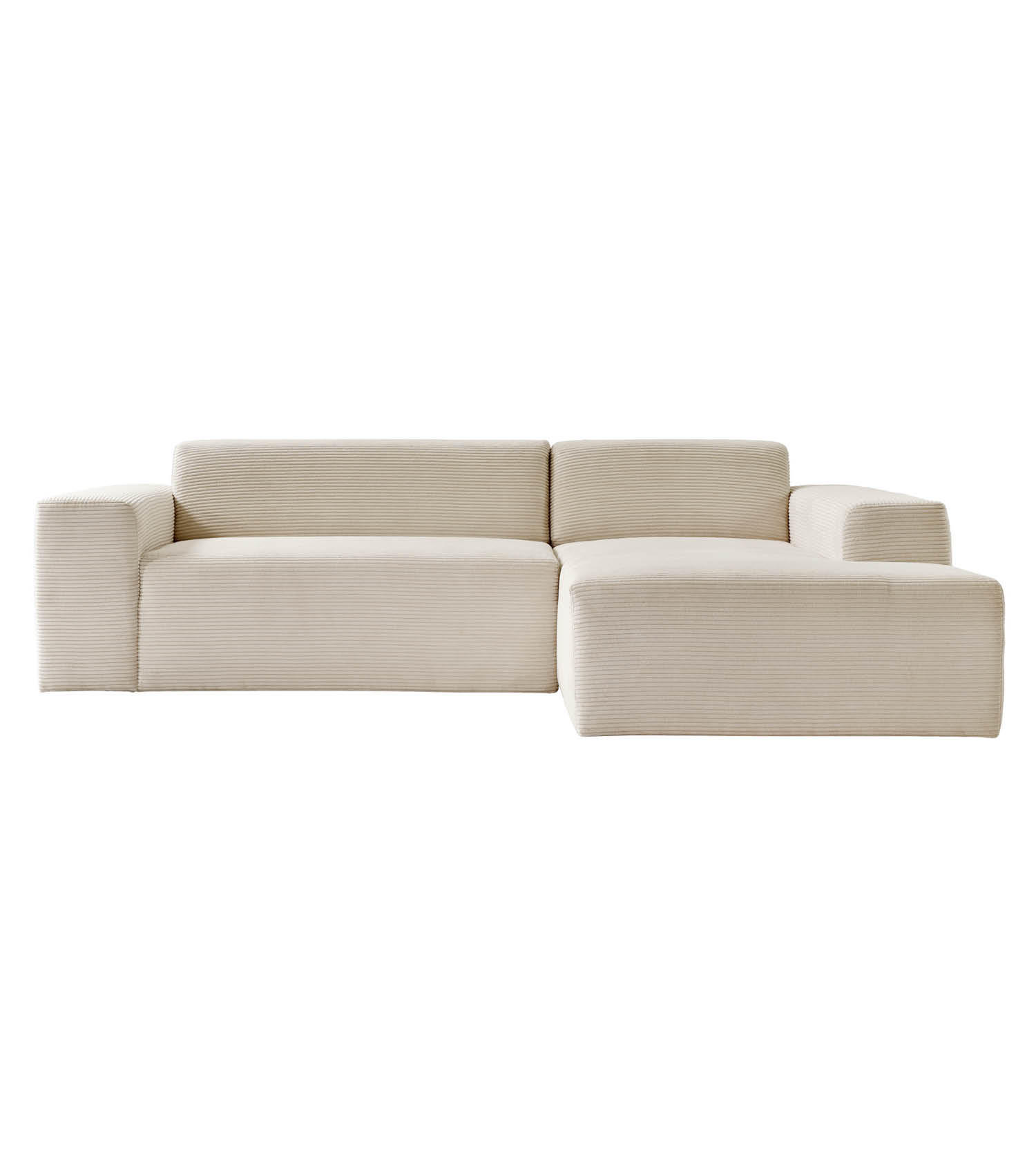 ECKSOFA Die Lässige Recamiere rechts - Beige, Textil (253/188cm) - Mokebo