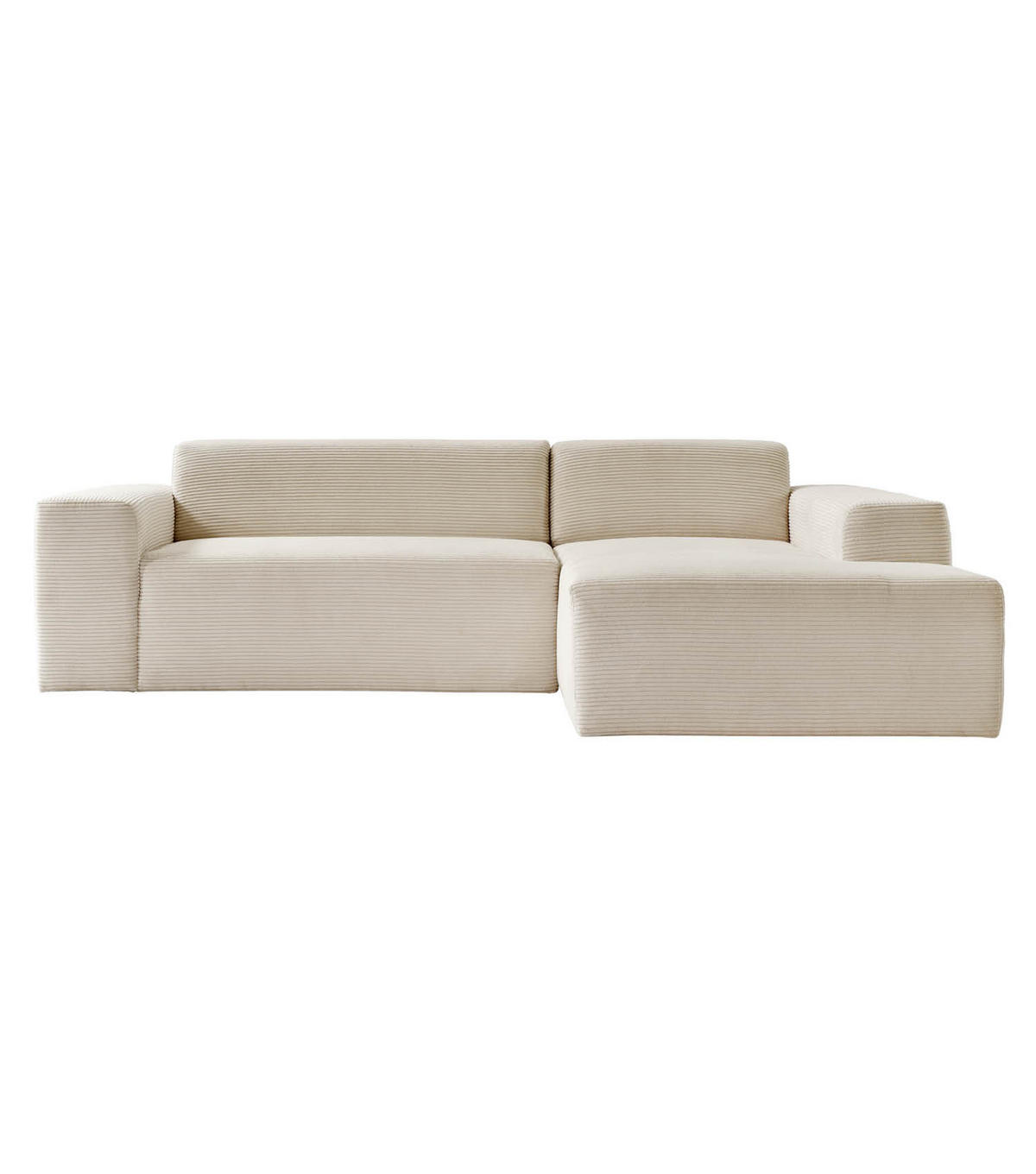 ECKSOFA Die Lässige Recamiere rechts - Beige, Textil (253/188cm) - Mokebo