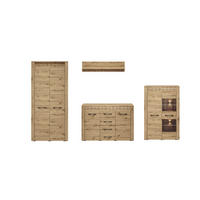 WOHNWAND Artis Artisan Eiche 4-teilig - Eiche Artisan/Braun, Holz/Holzwerkstoff (322/200/55cm) - Feldmann-Wohnen