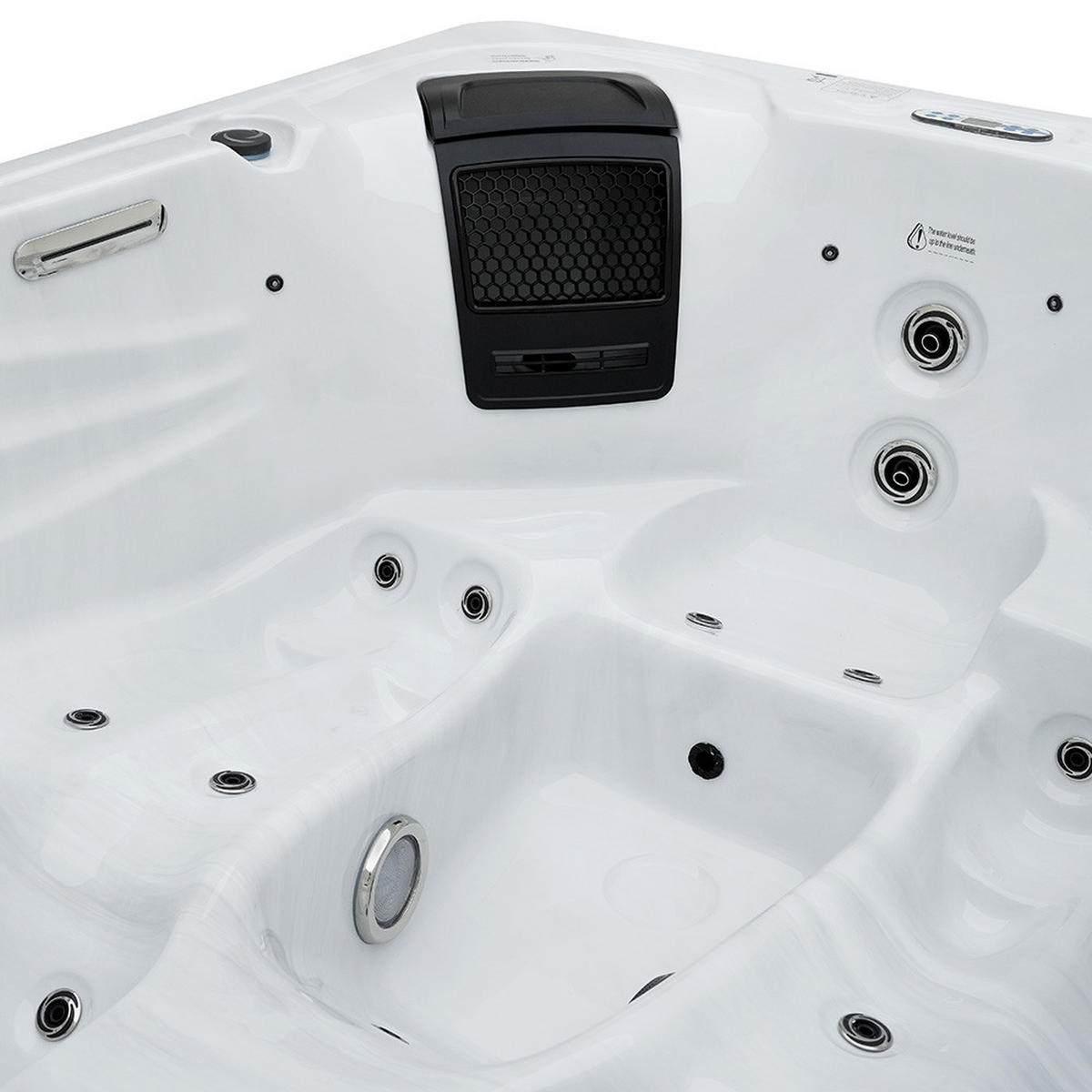 OUTDOOR WHIRLPOOL SUNSET - Mit Treppe und Thermoabdeckung - Weiß, Kunststoff (156/82/220cm) - Home Deluxe
