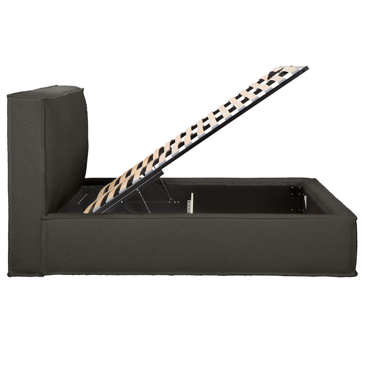 POLSTERBETT - Anthrazit, Textil (200/200cm) - home24