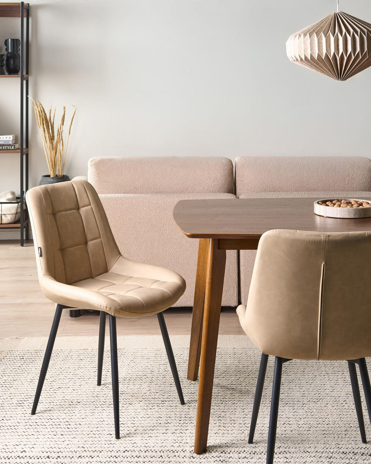 JÍDELNÍ ŽIDLE sada 2 ks Umělá kůže Béžová Melrose - béžová, plast (51/85/58cm) - Beliani