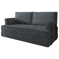 BETTSOFA SILAR aus Schaumstoff Cordstoff Grau Schlaffunktion - Dunkelgrau, Textil (170/86/80cm) - MASSENO