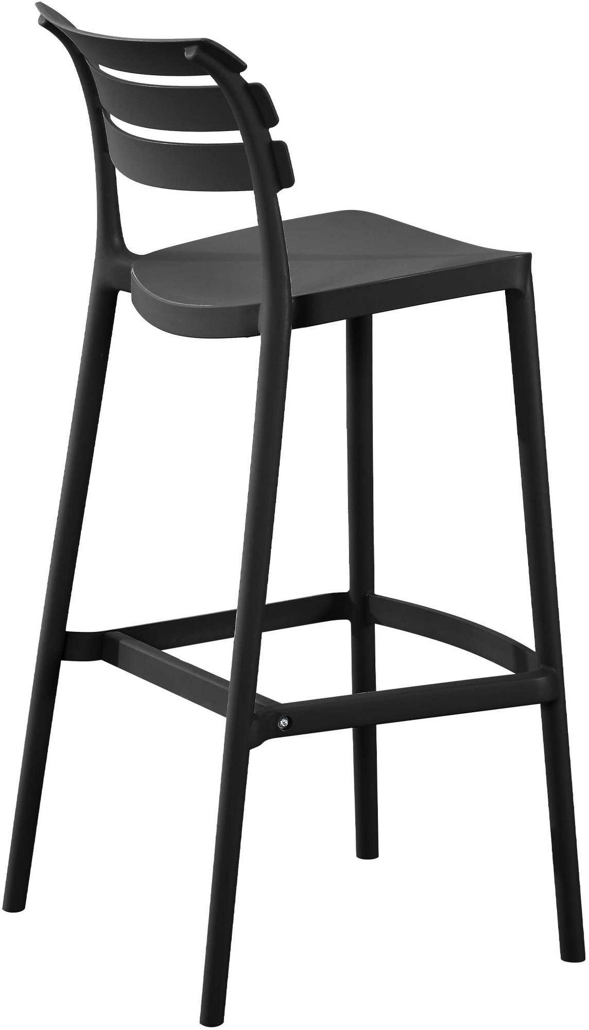 BARHOCKER Nils Lehne 49x50x99cm Kunststoff Schwarz Hoher - Schwarz, Kunststoff (49/99/50cm) - DELUKE