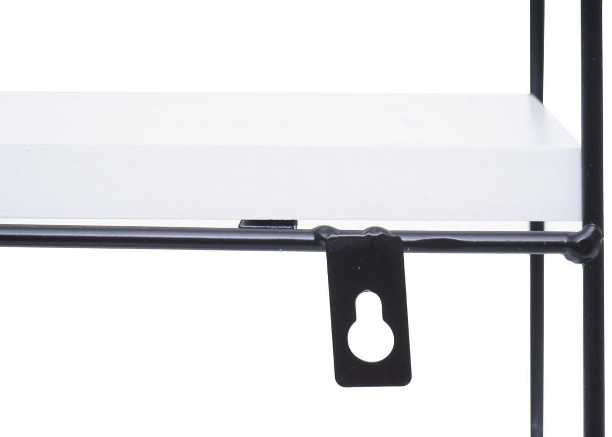 WANDREGAL rund 45x45x11cm 4 Regalböden Metall Massiv-Holz Industrial Weiß - Weiß, Metall (45/45/11cm) - BERLINLODGE