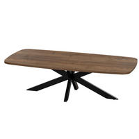 COUCHTISCH Jaimy – Dunkelbraun – dänisch oval – Melamin & Metall – 120 cm - Braun, Metall (120/60/35cm) - Giga Meubel