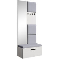 GARDEROBE Margaret III 81/203/43 mit gepolsterten Paneelen - Schwarz/Weiß, Holzwerkstoff/Kunststoff (81/203/43cm) - Beautysofa