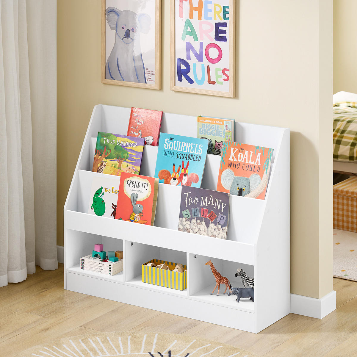 BÜCHERREGAL Kinder Weiß - Weiß, Holzwerkstoff (100/80/30cm) - SoBuy