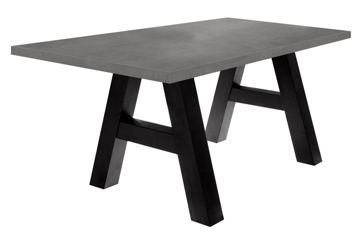 ESSZIMMERTISCH Elia 8 160 x 90 x 75 Esstisch Schwarzstahl/Graphit - Hellgrau, Holz (160/90/75cm) - 58aufmkessel