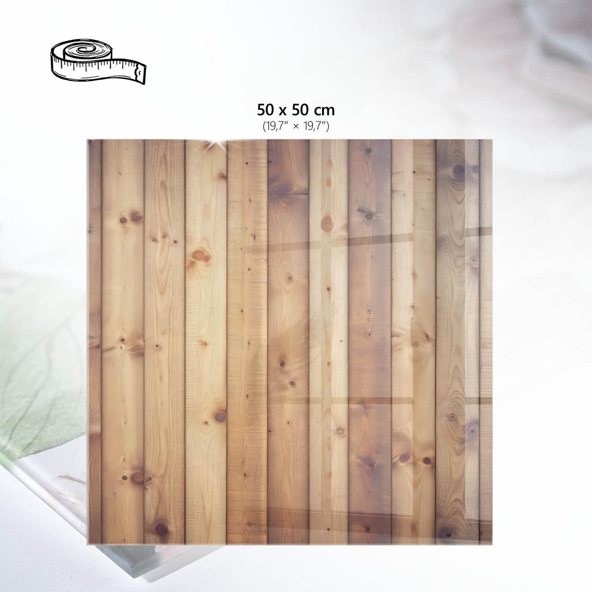 TISCHPLATTE 50x50 cm – Holzbretter - Braun, Glas (50/50/0.4cm) - Wallfluent