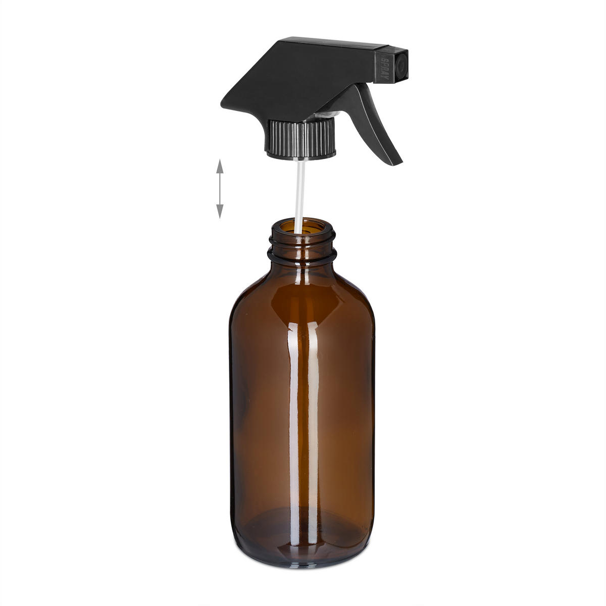 2XSPRÜHFLASCHE - Braun, Glas/Kunststoff (9.5/18/6cm) - Relaxdays
