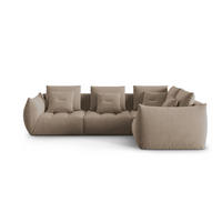 ECKSOFA modular rechts Bloom aus Samt hellbraun 3 Sitzplätze - Hellbraun, Textil (216/316cm) - Micadoni
