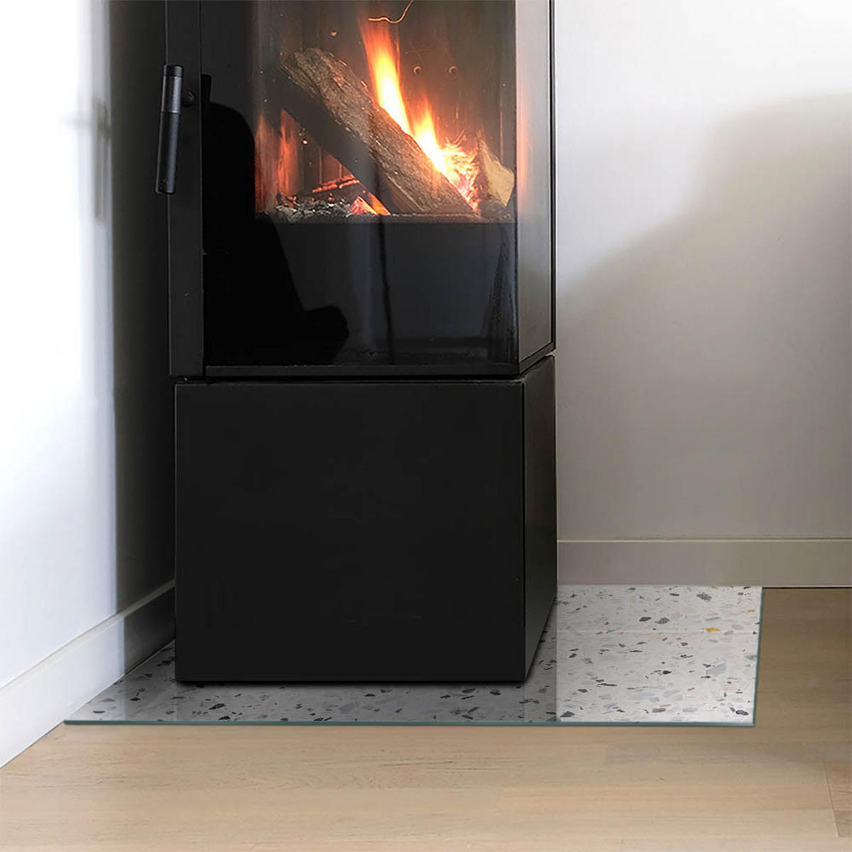 GLASPLATTE für Kamin 60x40 cm Weiß - Weiß, Glas (60/40/0.4cm) - ArtPrintCave