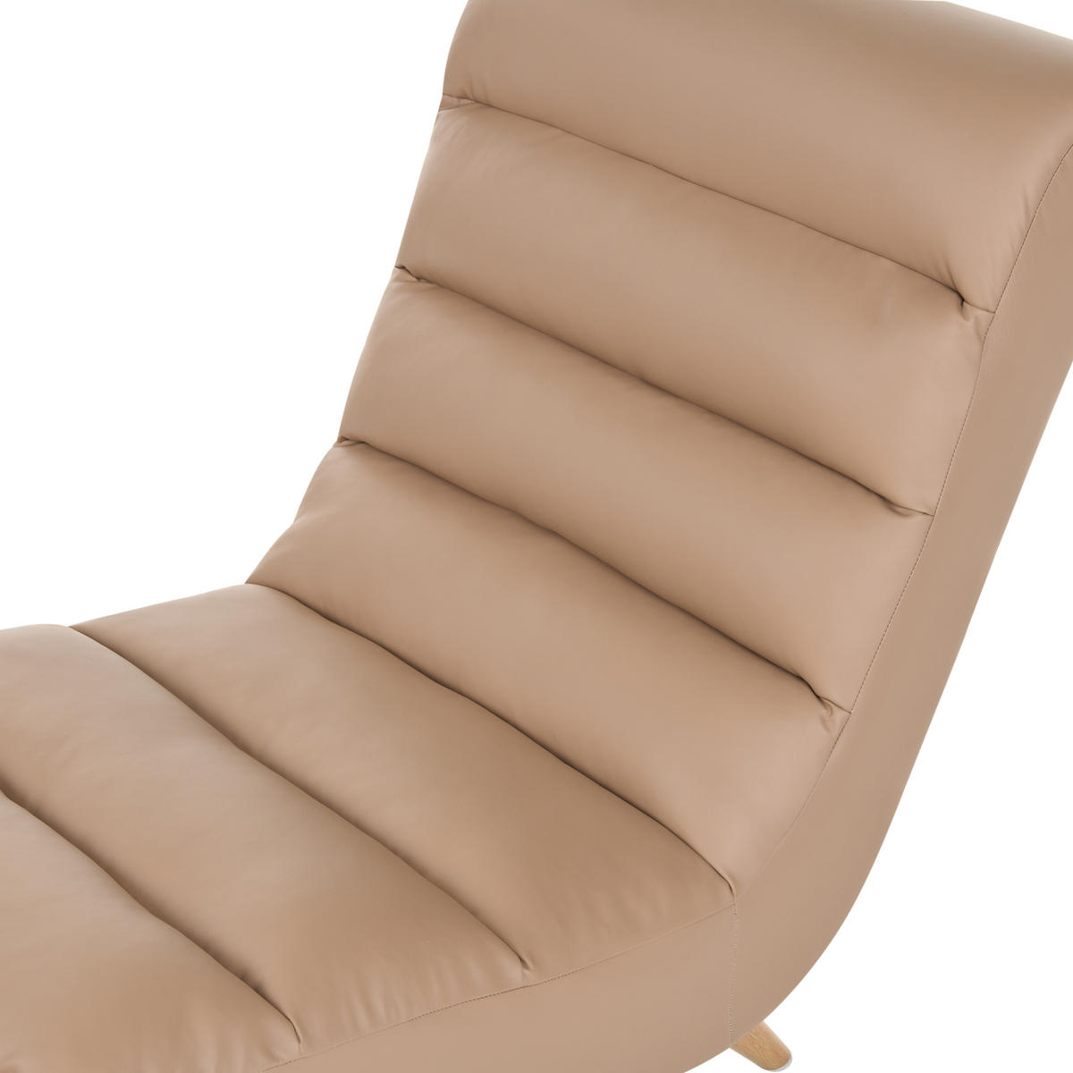ČALOUNĚNÉ LEHÁTKO CHAISE LONGUE Umělá kůže Světle hnědé Rives - hnědá/světle hnědá, textil (78/97/160cm) - Beliani