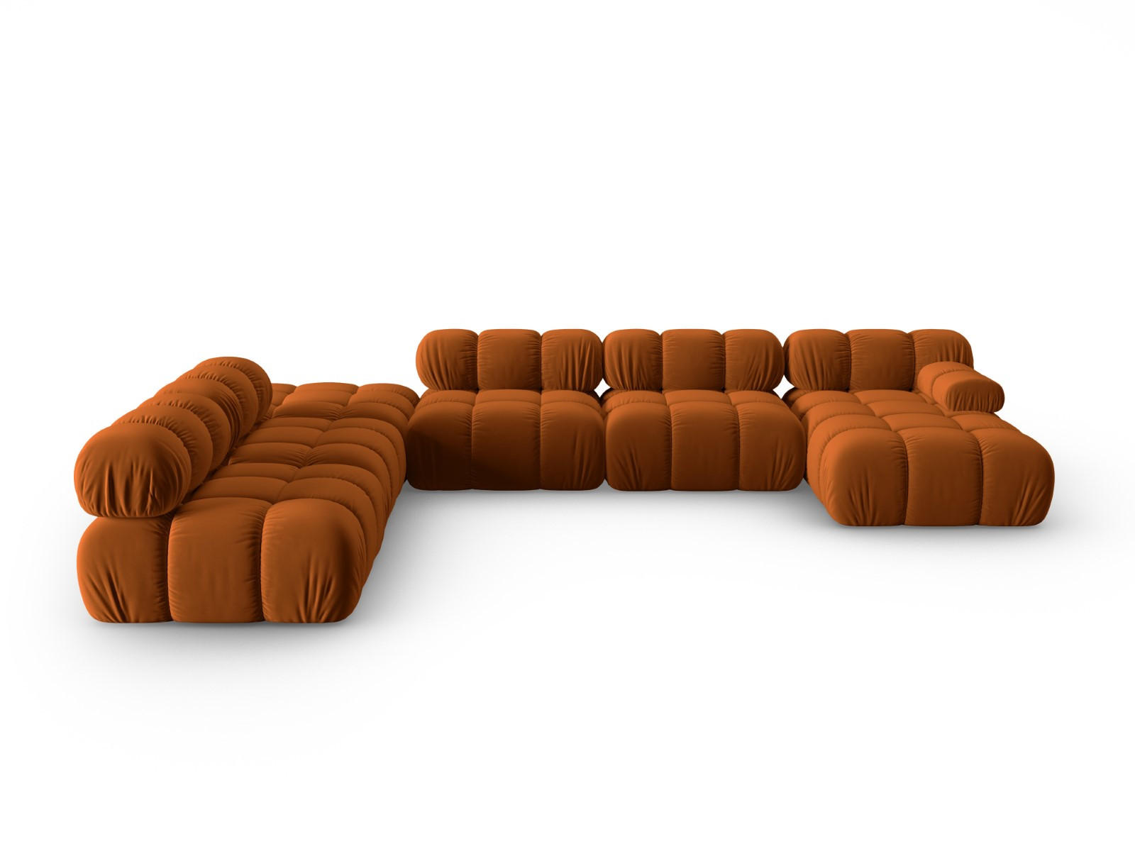 MODULARES-PANORAMASOFA links Bellis aus Samt terrakotta 7 Sitzplätze - Terra cotta, Textil (282/63/379cm) - Micadoni