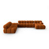 MODULARES-PANORAMASOFA links Bellis aus Samt terrakotta 7 Sitzplätze - Terracotta, Textil (282/63/379cm) - Micadoni