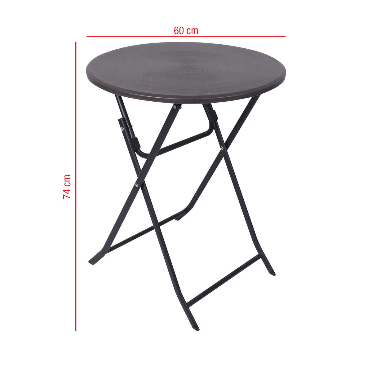 KLAPPTISCH Grau 60/60/74 cm - Grau, Kunststoff (60/60/74cm) - Mobili Rebecca