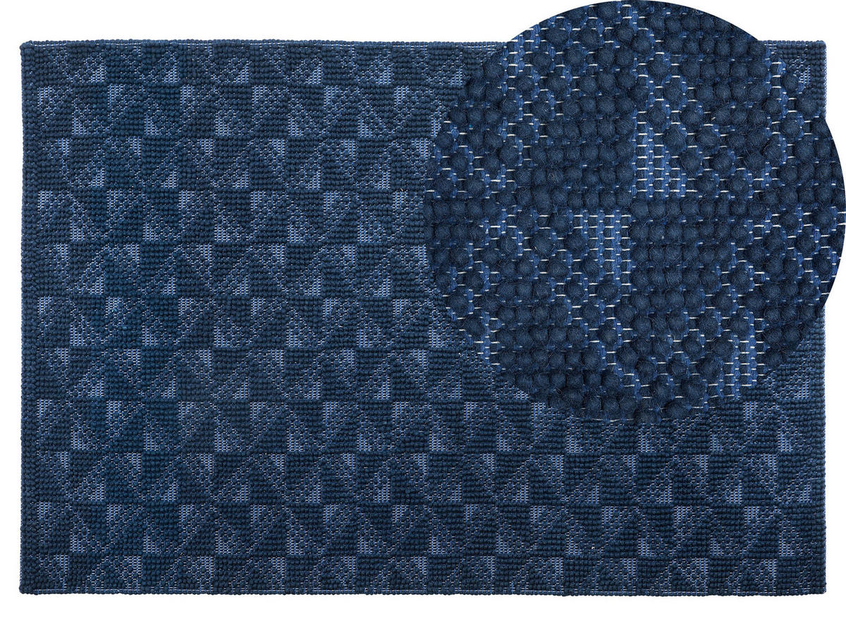 KURZFLOR-TEPPICH Savran 200/140 cm - Blau, Textil (140/200cm) - Beliani