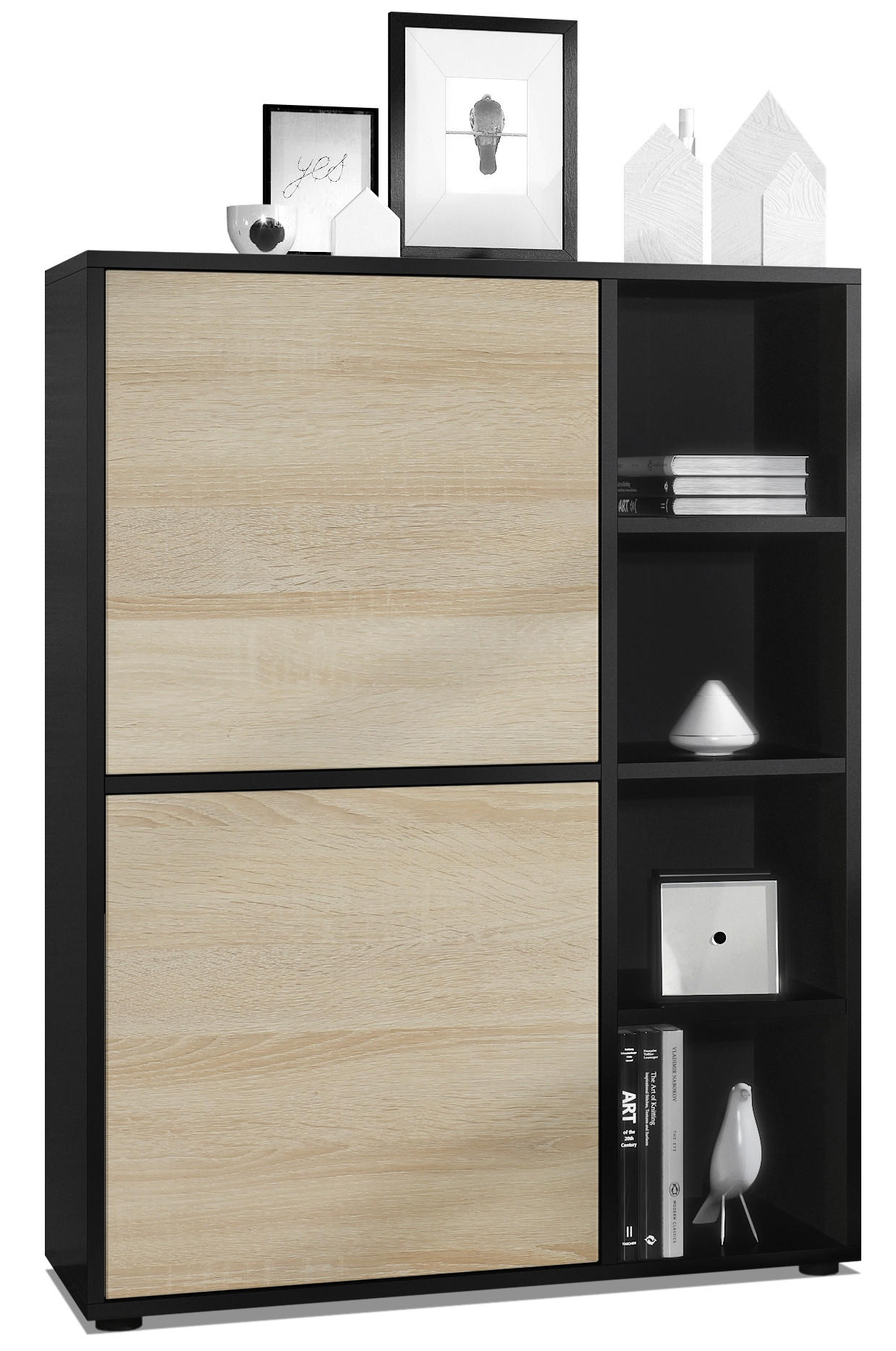 HIGHBOARD Cuba Türen in Eiche sägerau - Eiche San Remo, Holzwerkstoff (79/105.5/35.5cm) - Vladon