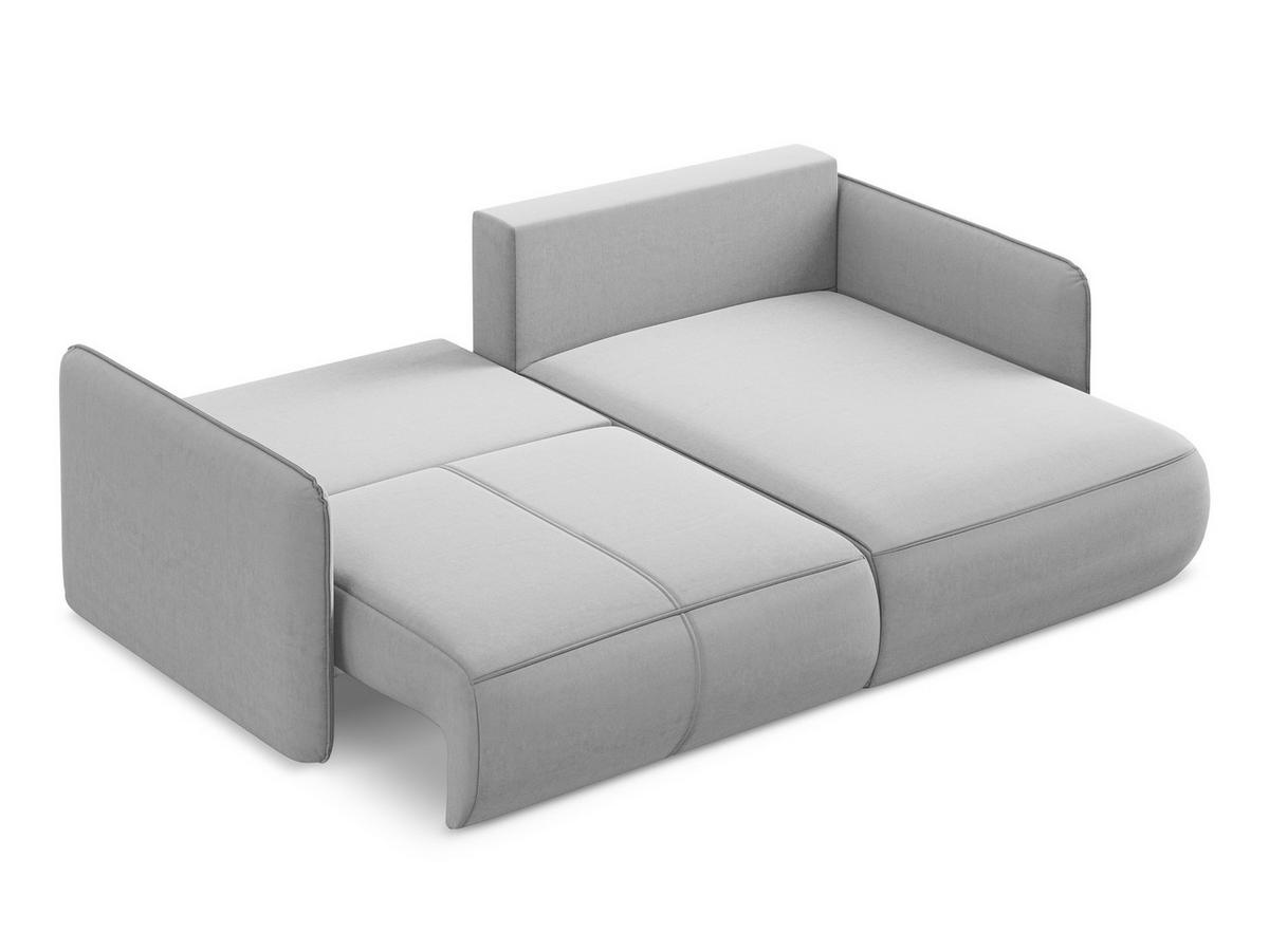 ECKSOFA mit Schlaffunktion Chenille Stoff Beige - Beige/Schwarz, Textil/Metall (162/242cm) - Makamii