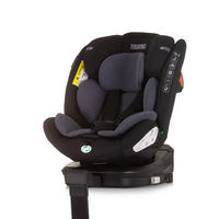 KINDERSITZ Tourino i-Size (40-150cm) schwarz/grau Isofix, höhenverstellbar, Stützbein, drehbar - Schwarz, Kunststoff (46/78/49cm) - Chipolino