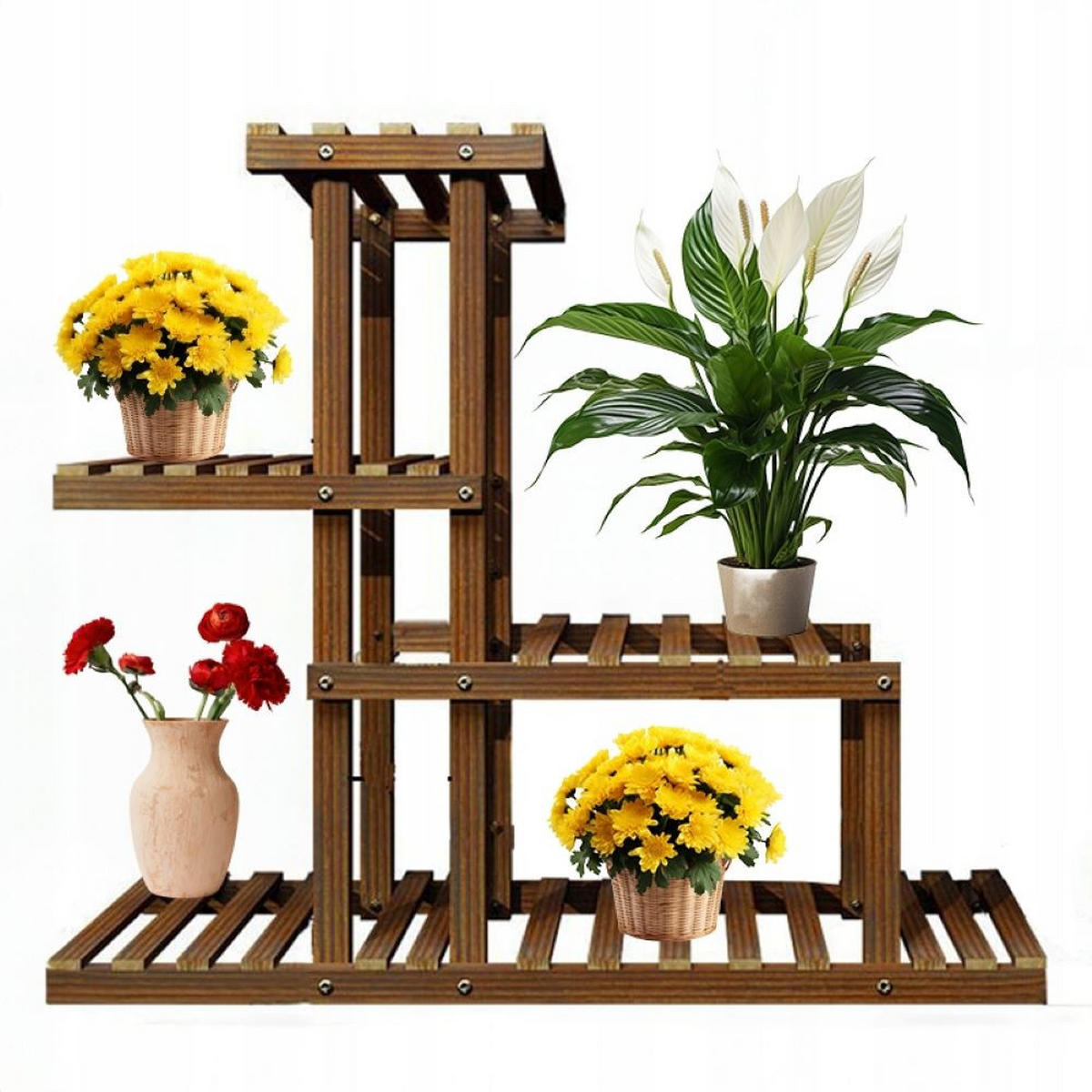 BLUMENSTÄNDER, braun 78/25/73 cm - Braun, Holz (25/78/73cm) - Rebiko