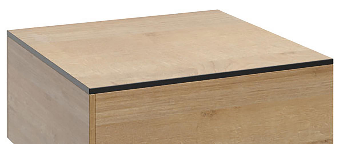 COUCHTISCH Frida 80 / 80 / 42,5cm - Eichefarben/Schwarz, Holz/Holzwerkstoff (80/80/42.5cm) - Feldmann-Wohnen