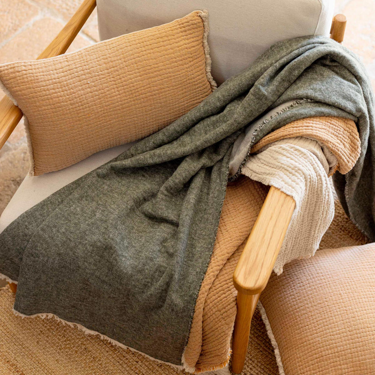 KISSEN Emilio karamell 30 x 50 cm - Hellbraun, Textil (30/50cm) - Vivaraise