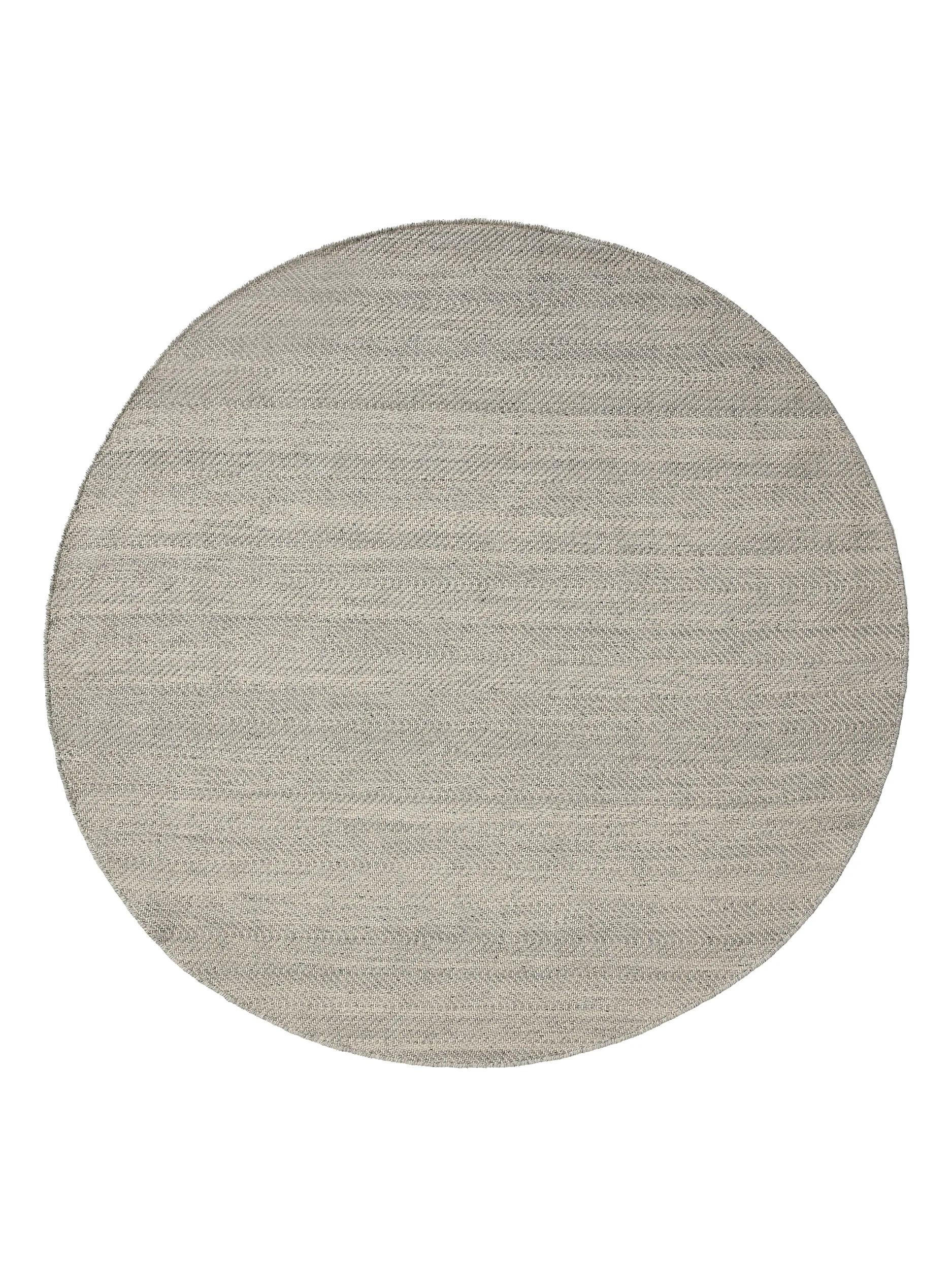 WOLLTEPPICH Lars Hellgrau ø 200 cm rund - Hellgrau, Naturmaterialien/Kunststoff (200/200cm) - benuta