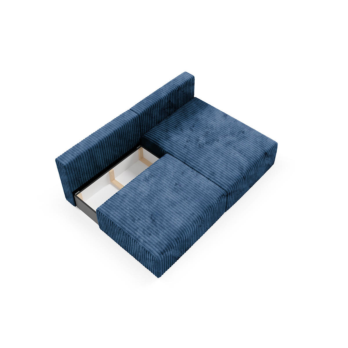 ECKSOFA Angela 3 Sitzplätze Marineblau - Blau, Holz (210/149cm) - Petits-meubles