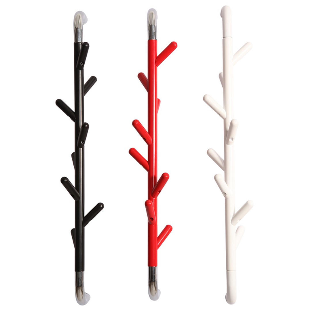 GARDEROBE Drehbar Mit 8 Haken 80x13x15 cm Rot & Haken Verchromt - Rot, Metall (13/80/15cm) - PROREGAL