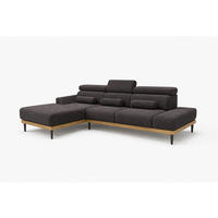 ECKSOFA MONTERO links, grau, elektr. Sitztiefe & Kopfstützen - Schwarz/Grau, Textil/Metall (316/205cm) - KS Home Concept