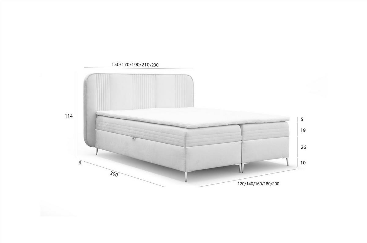 BOXBETT Alize - Creme, Holzwerkstoff/Textil (120/200cm) - Fun Möbel