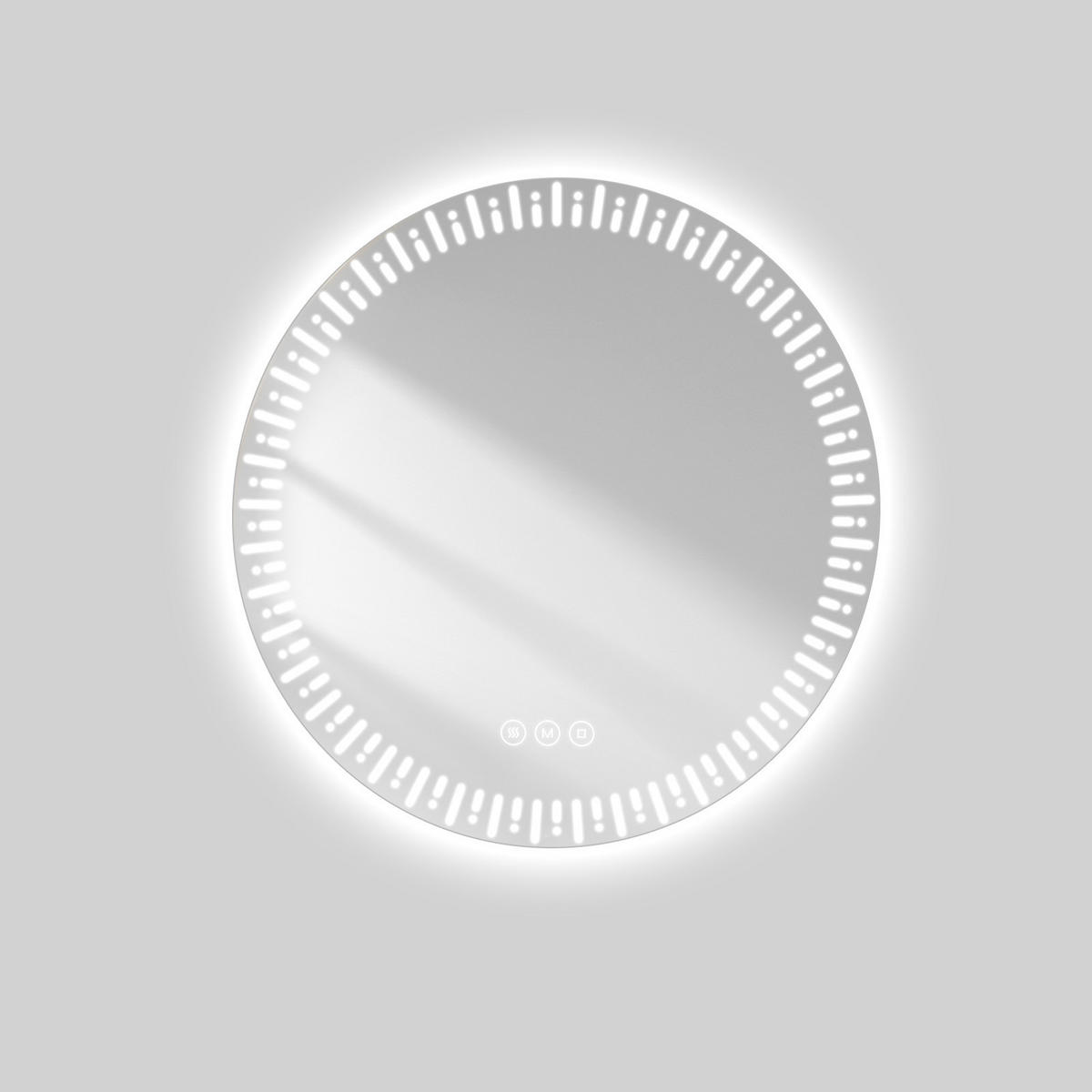 BADSPIEGEL Runder mit Beleuchtung mit Muster ф60 cm - Weiß, Glas (60/2.9/60cm) - EMKE