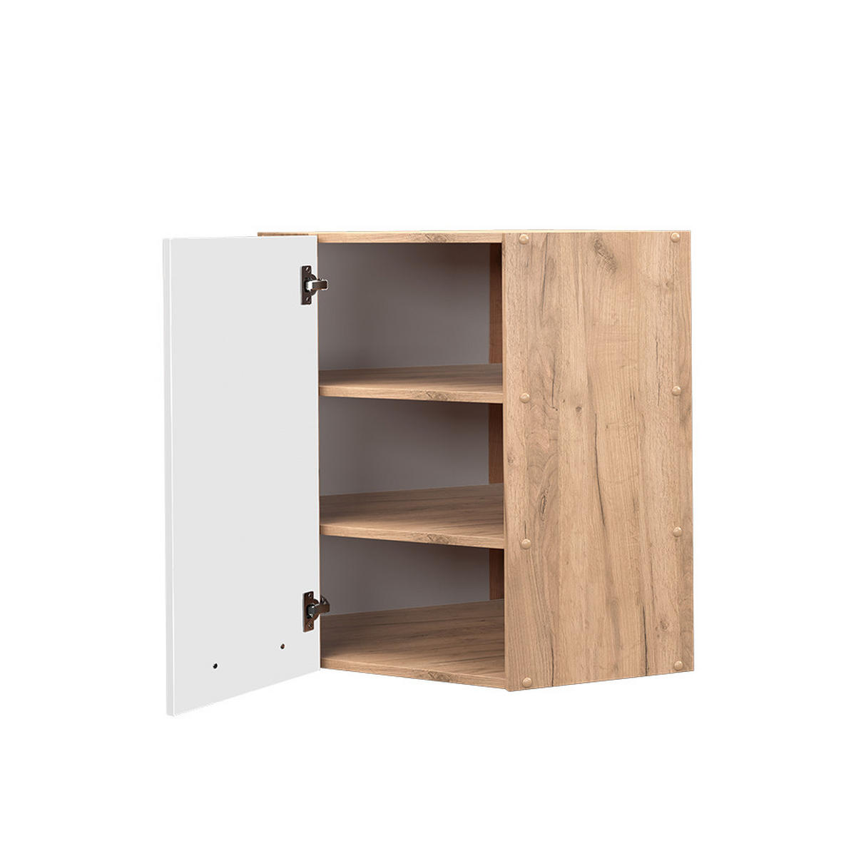 ECKHÄNGESCHRANK Fame-Line Weiß Hochglanz 57 cm - Honigeiche/Weiß Hochglanz, Holzwerkstoff (57/72/34.1cm) - Vicco
