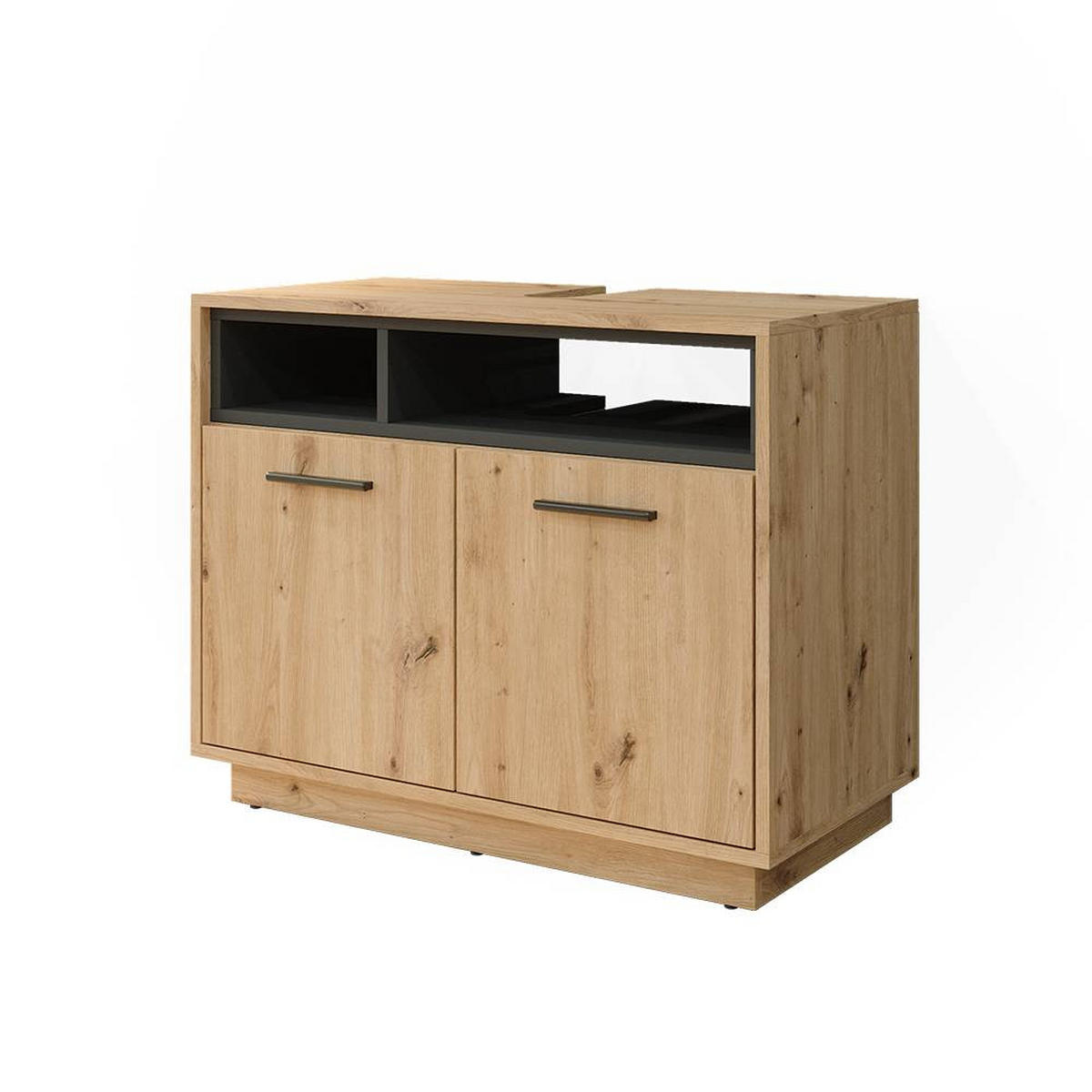 WASCHBECKENUNTERSCHRANK Beatrice Artisan Eiche/Anthrazit 80 x 64 cm - Eiche Artisan, Holzwerkstoff (80/64/40cm) - Vicco