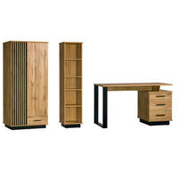 JUGENDZIMMER-SET Lamia Wotan Eiche / schwarz 265 / 56 / 193cm - Schwarz/Braun, Holz/Holzwerkstoff (265/193/56cm) - Feldmann-Wohnen