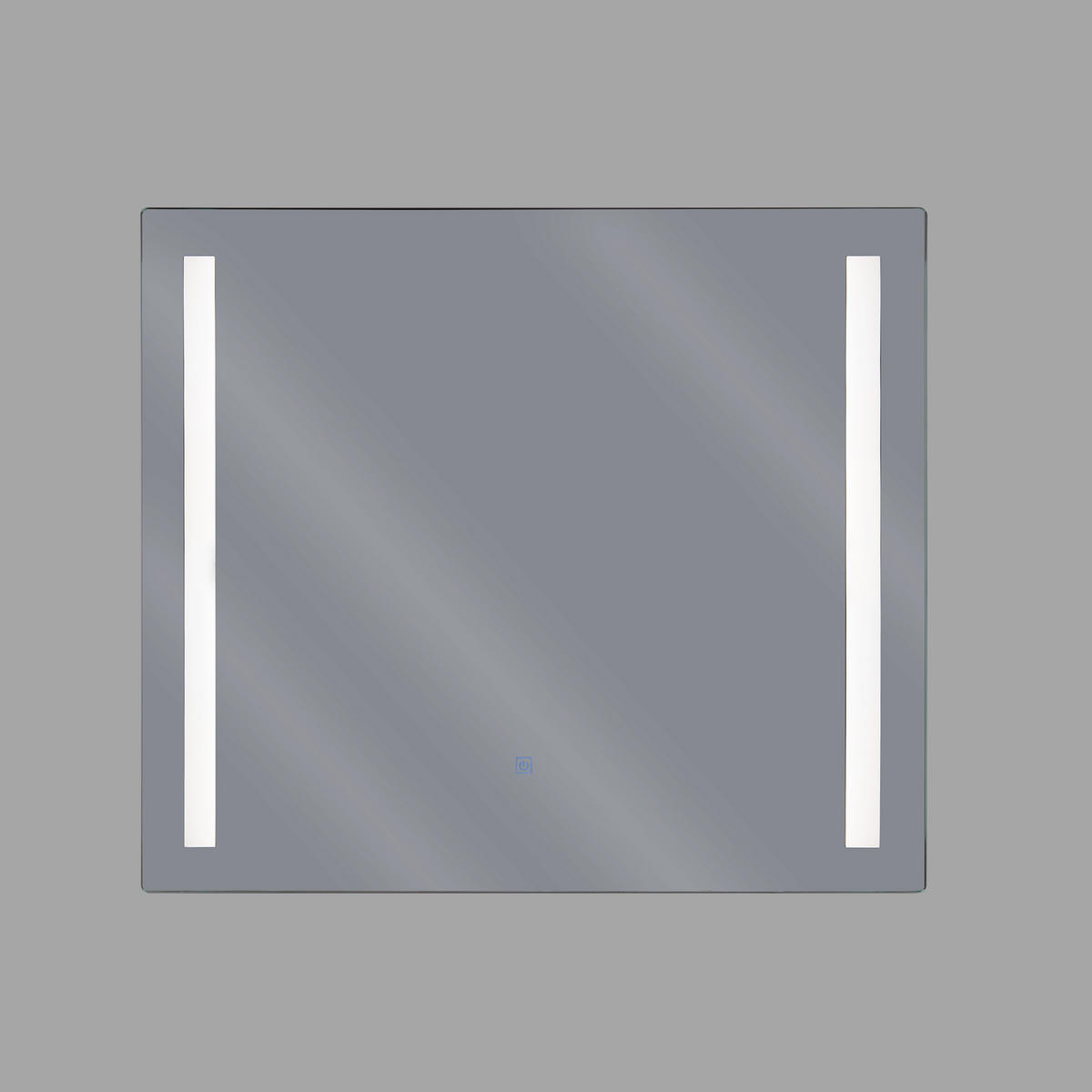 BADSPIEGEL mit LED-Beleuchtung rechteckig 60/70 cm Lirac - Silberfarben, Glas (70/60/4cm) - Beliani