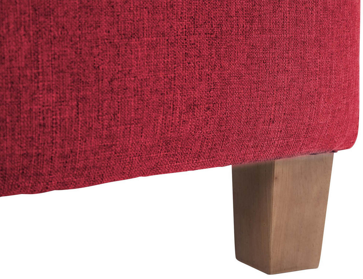 SITZWÜRFEL eckig 45/45/46 cm Stoff rot - Rot/Naturfarben, Holz/Textil (45/46/45cm) - CLP
