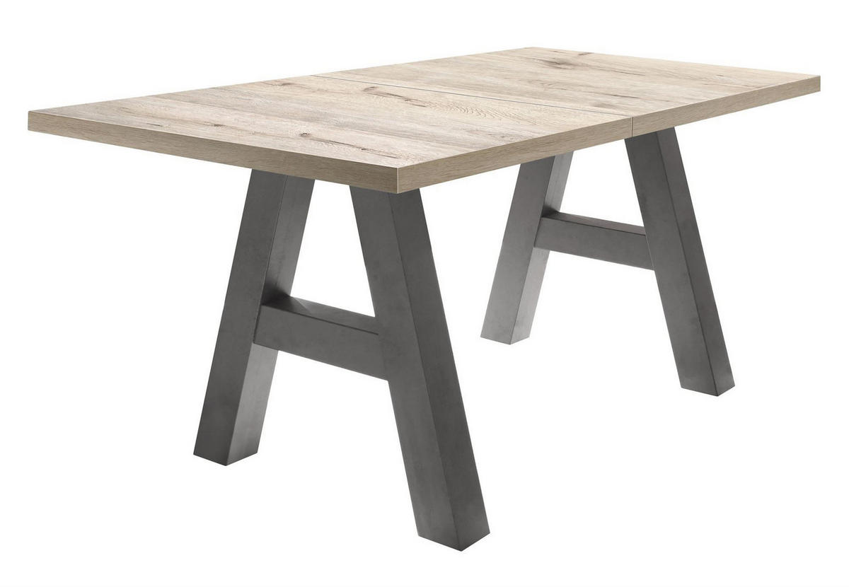 ESSTISCH ausziehbar Elia 3 160 x 90 x 75 Esszimmertisch Graphit/Sandeiche - Naturfarben, Holz (160/90/75cm) - 58aufmkessel