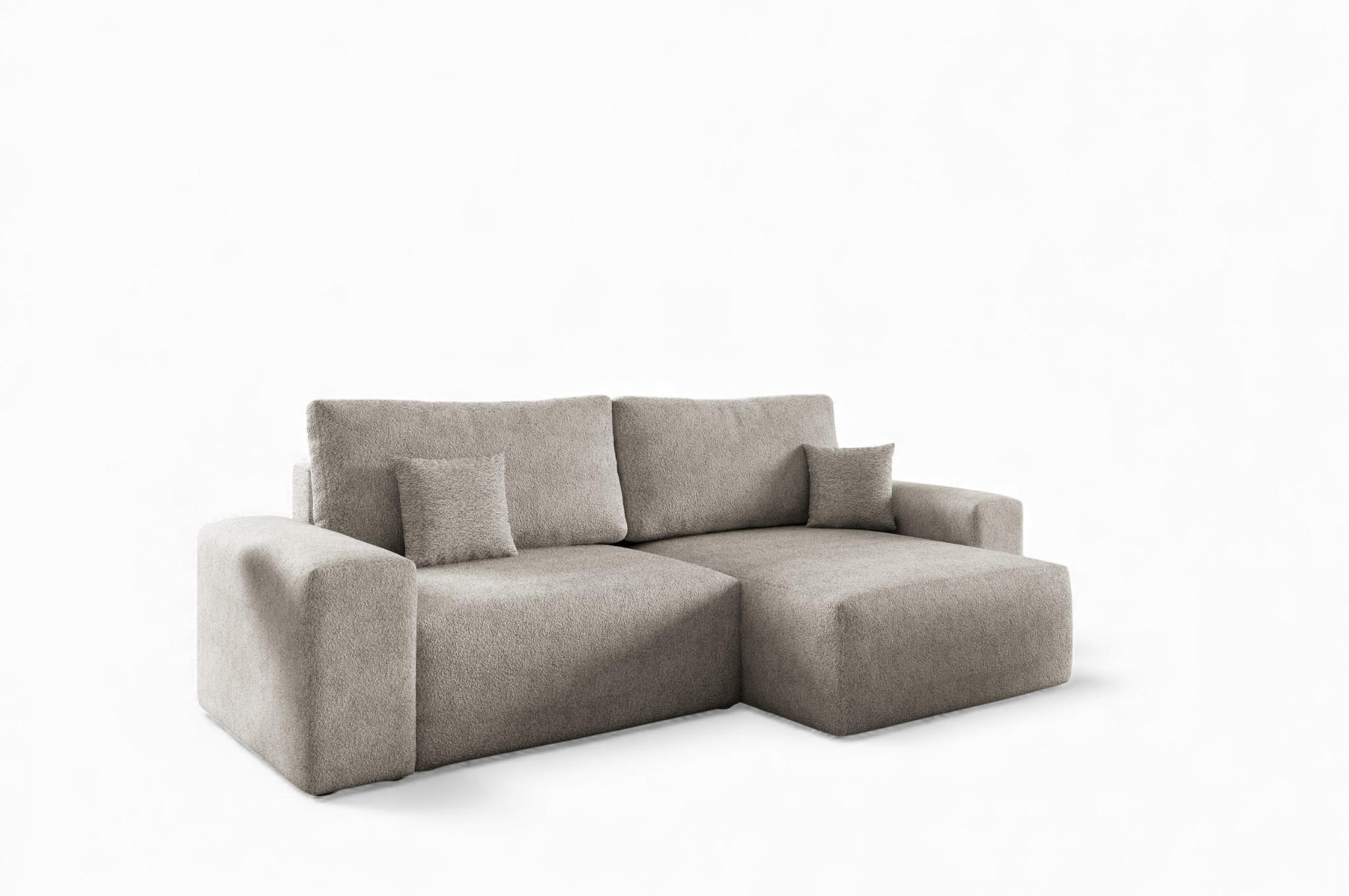ECKSOFA Arona Xs Mit Schlaffunktion - Beige, Holzwerkstoff/Textil (255/148cm) - Fun Möbel