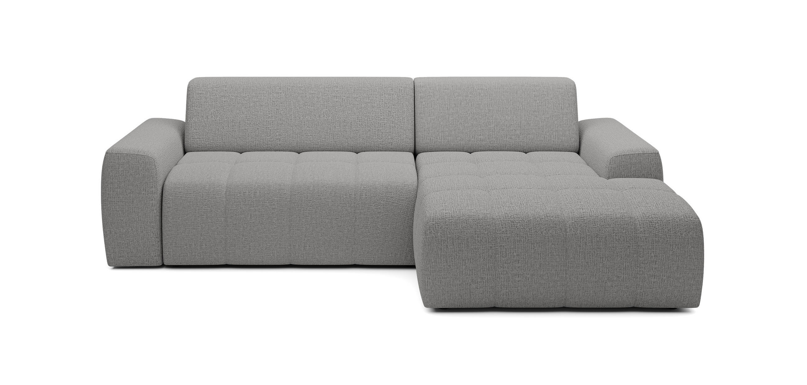 ECKSOFA Savio Freistehend, mit Abriebfestem Kansas-Stoff, Maße 265x172x81 cm, Ausziehbare Sitzfläche 206x92 cm, Rechte, – Hellgrau - Hellgrau, Holz/Textil (265/172cm) - DomoHome