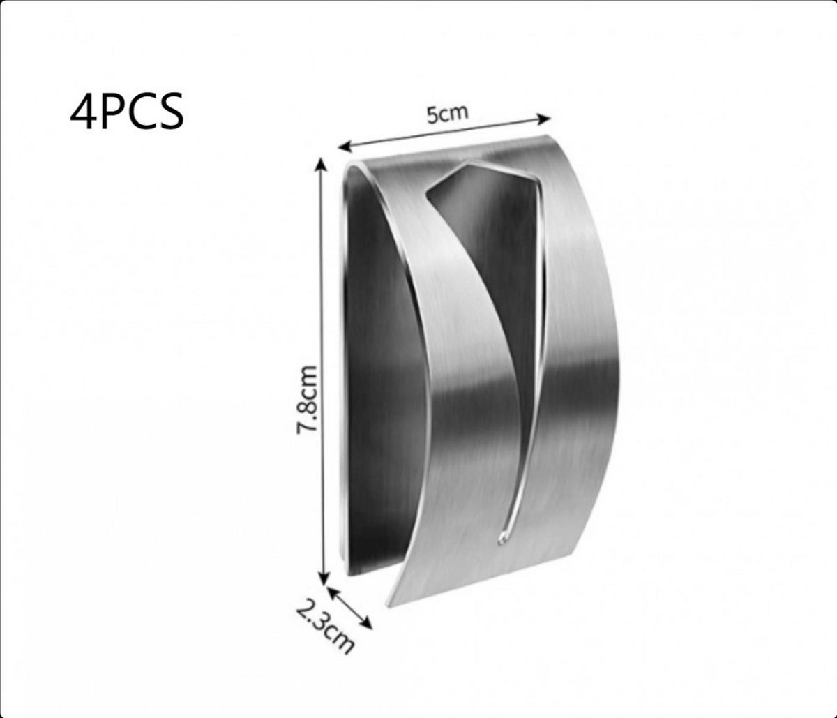 HANDTUCHSTANGE , 4er-Set Küchenhandtuchhaken - Silberfarben, Metall (8/2.3/7.8cm) - BELZ