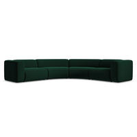 ECKSOFA Samt Stoff Grün - Dunkelgrün/Schwarz, Kunststoff/Textil (318/318cm) - Makamii