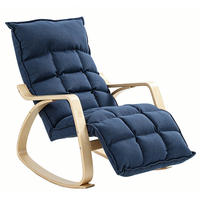 SCHAUKELSTUHL Stoff in Leinenoptik 100 Polyester Dunkelblau - Dunkelblau/Naturfarben, Holzwerkstoff/Textil (67/92/106cm) - HOMCOM